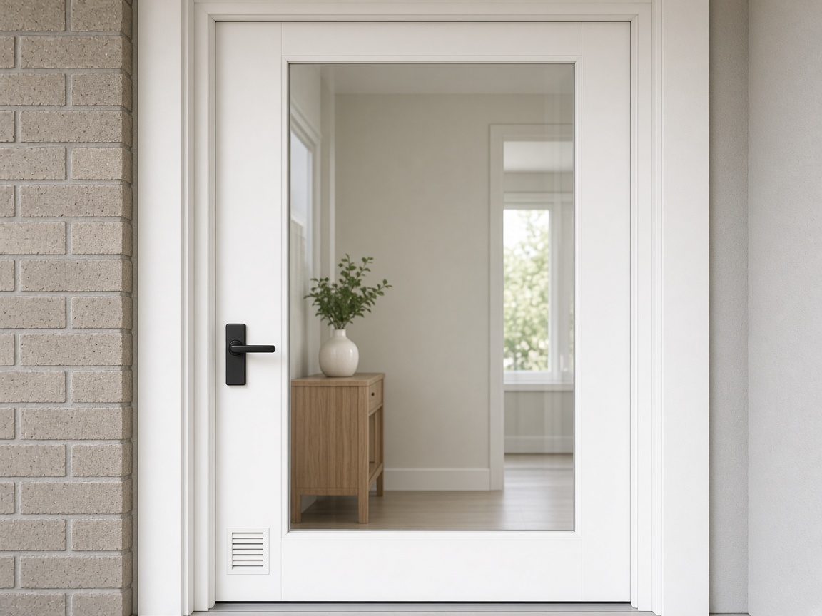 One lite aluminum storm door