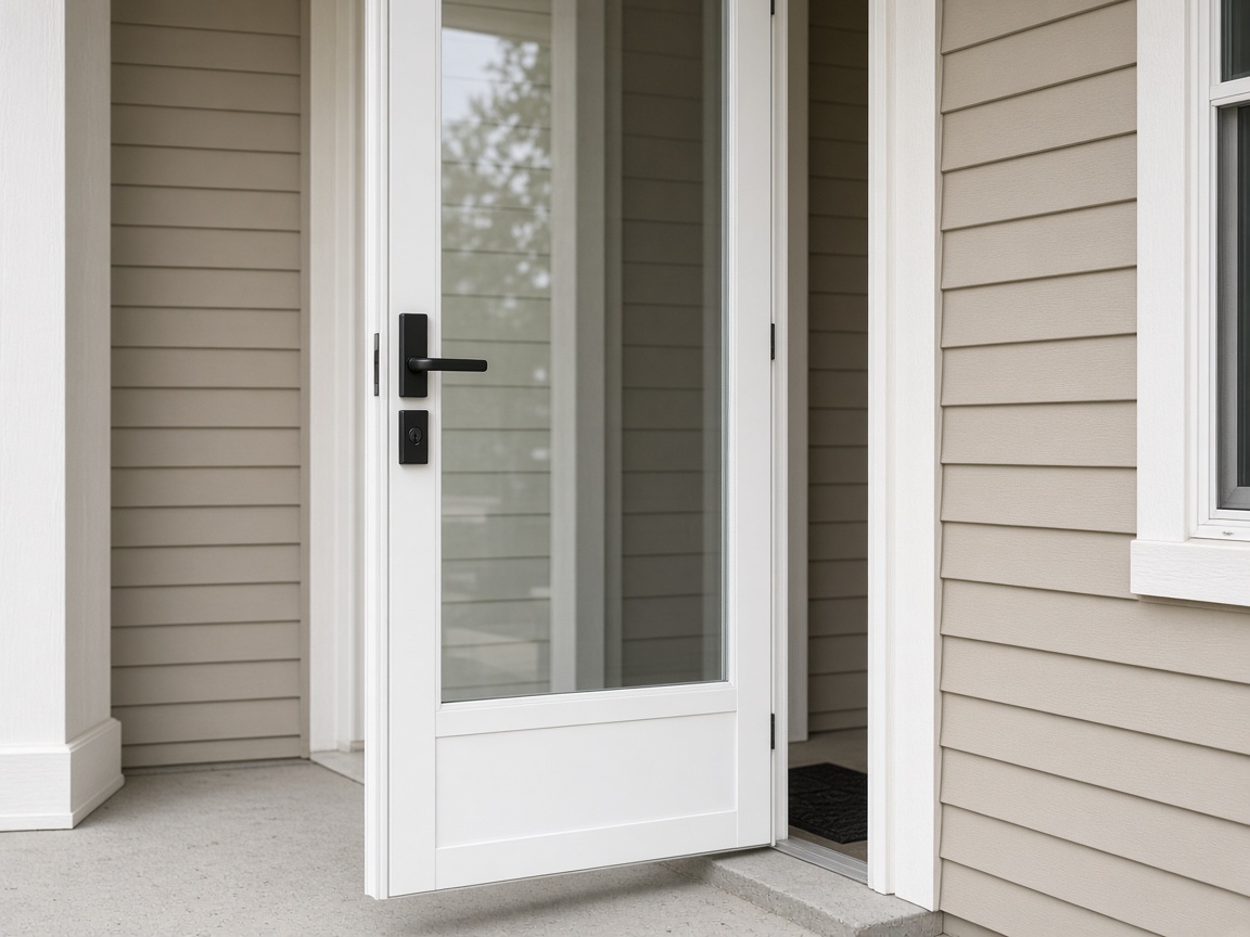 Three-quarter lite aluminum storm door