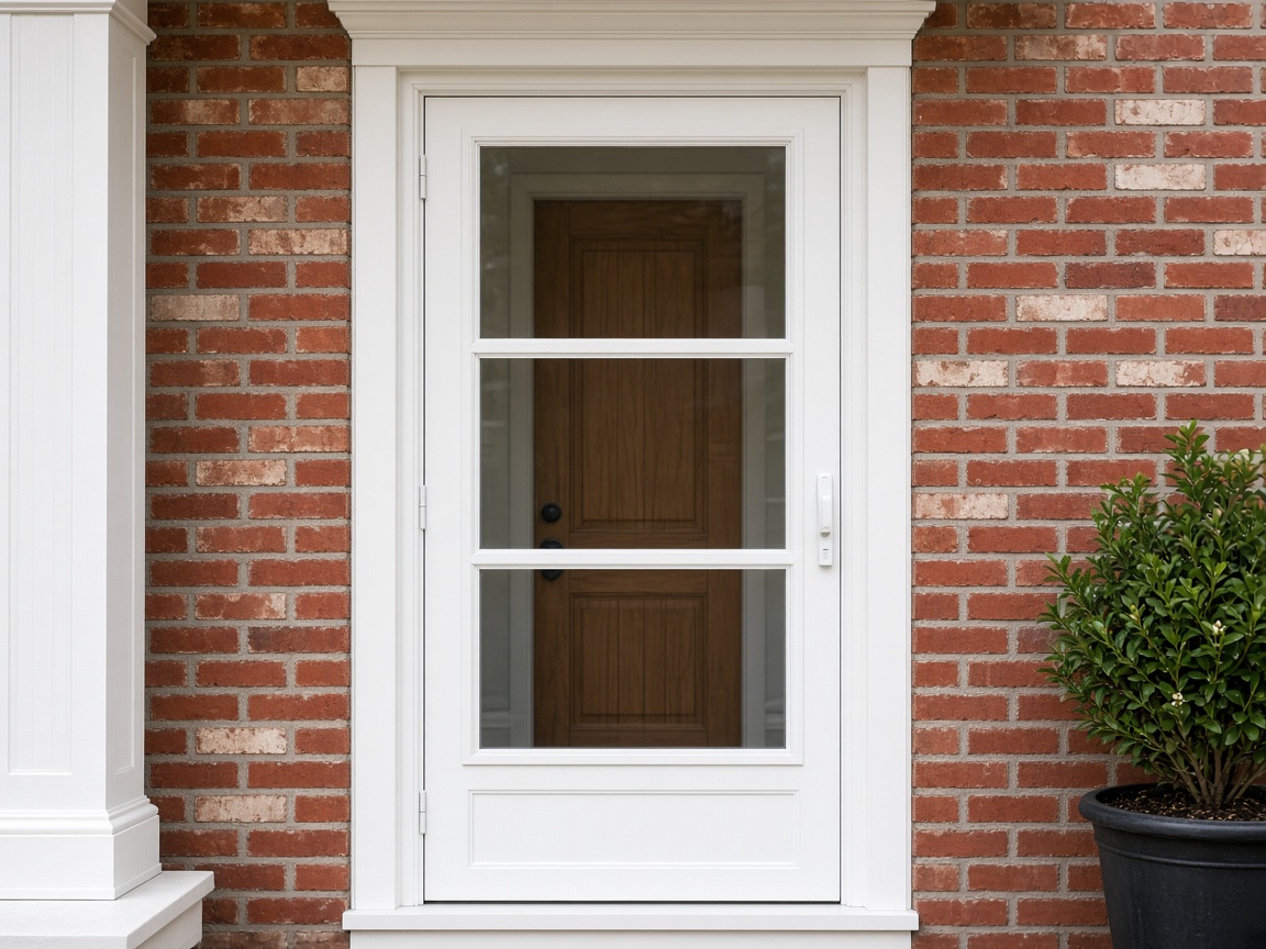 Tri-lite aluminum storm door